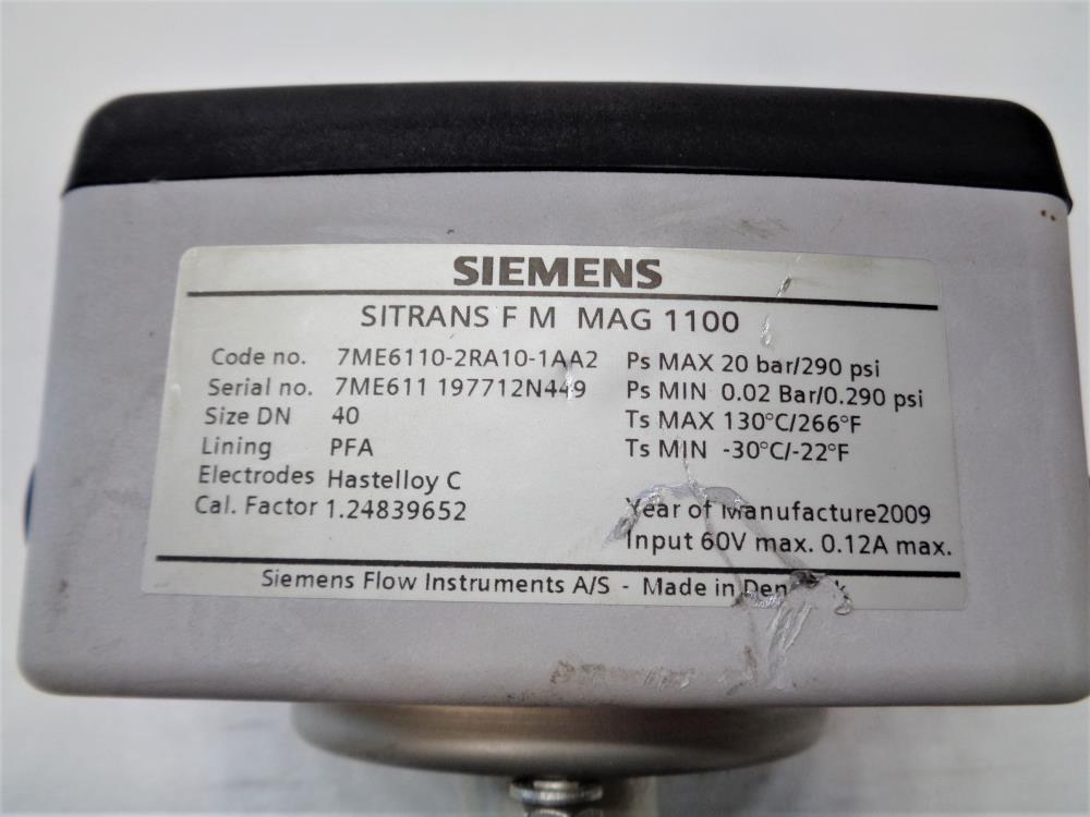 Siemens Sitrans F M MAG 1100 Electromagnetic Flow Meter 7ME6110-2RA10-1AA2